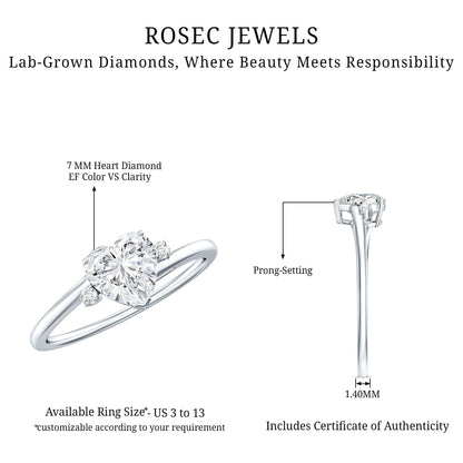 1.2 Carat Heart Lab Grown Diamond Proposal Ring For Her