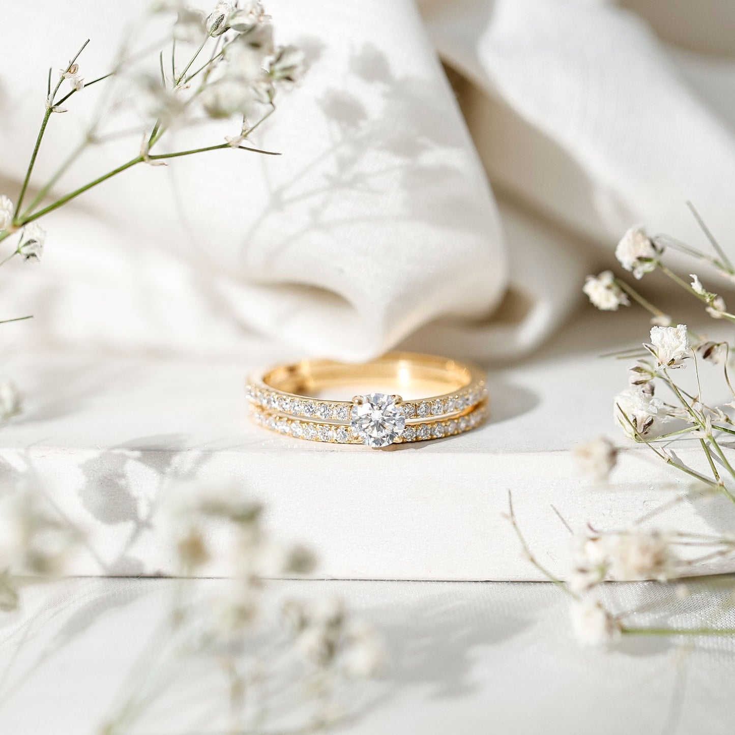 Certified Lab Created Diamond Wedding Ring Set For Bride