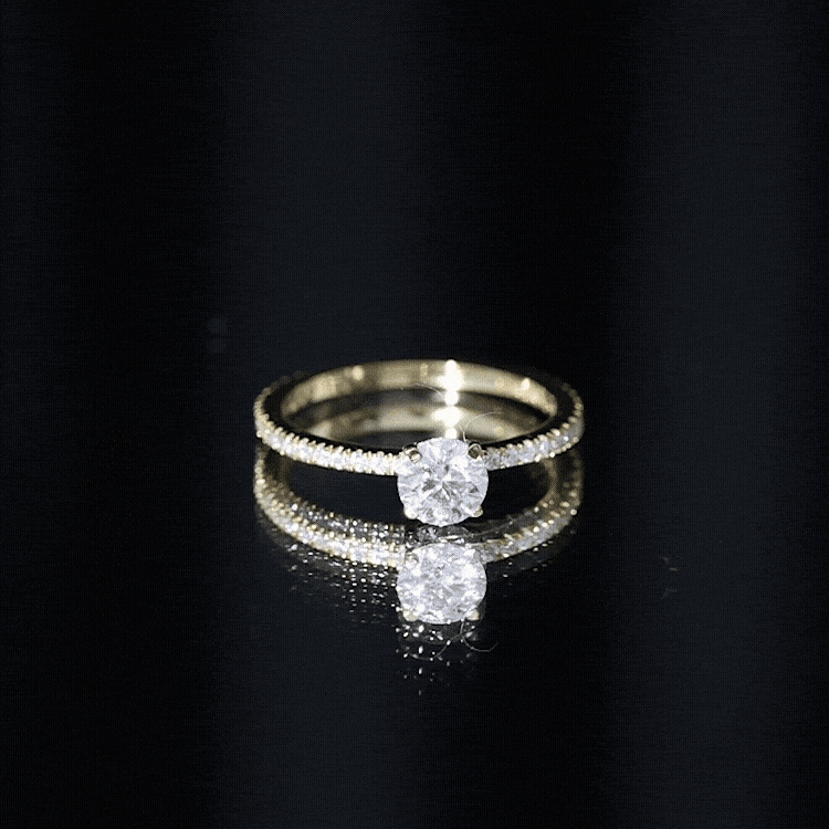 Round Brilliant Cut Lab Grown Diamond Promise Ring with Side Stones
