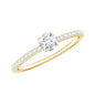 Round Brilliant Cut Lab Grown Diamond Promise Ring with Side Stones