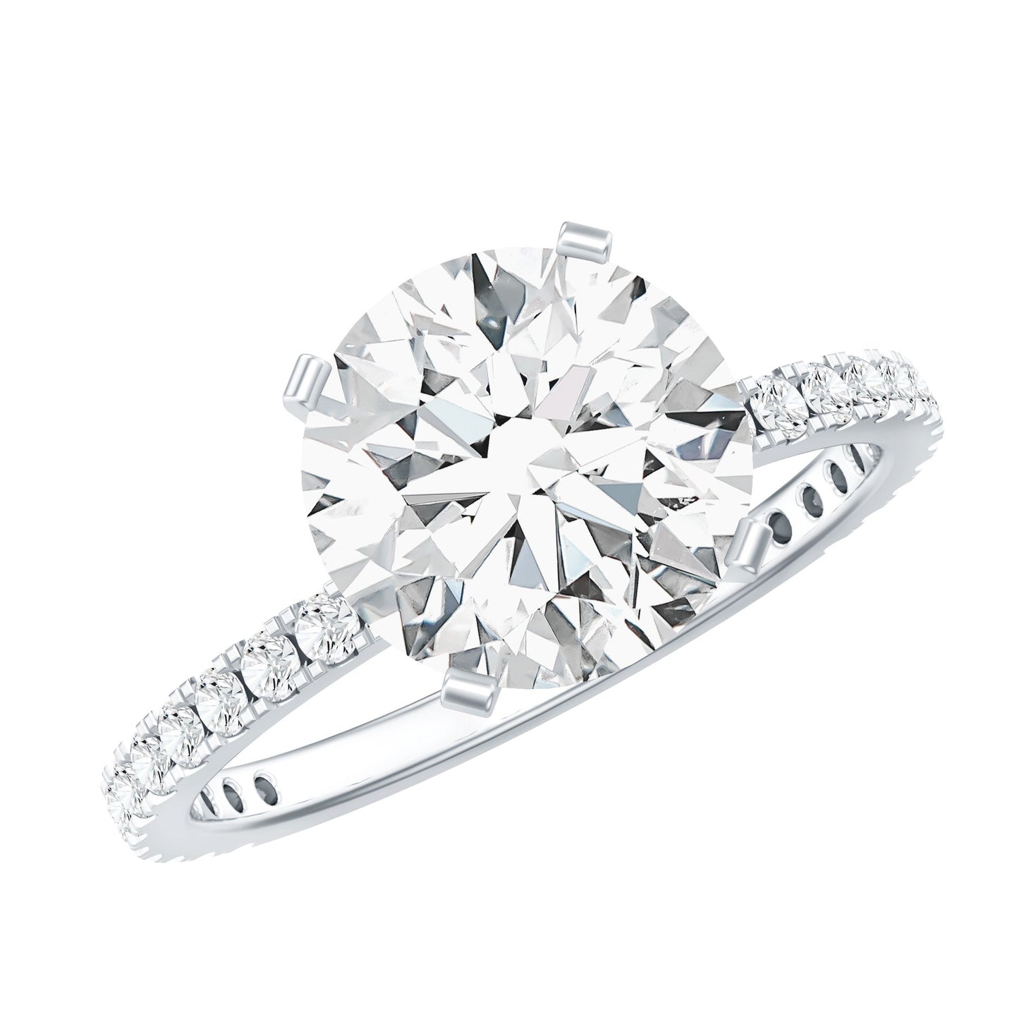 Certified 3 Carat Lab Grown Solitaire Diamond Engagement Ring