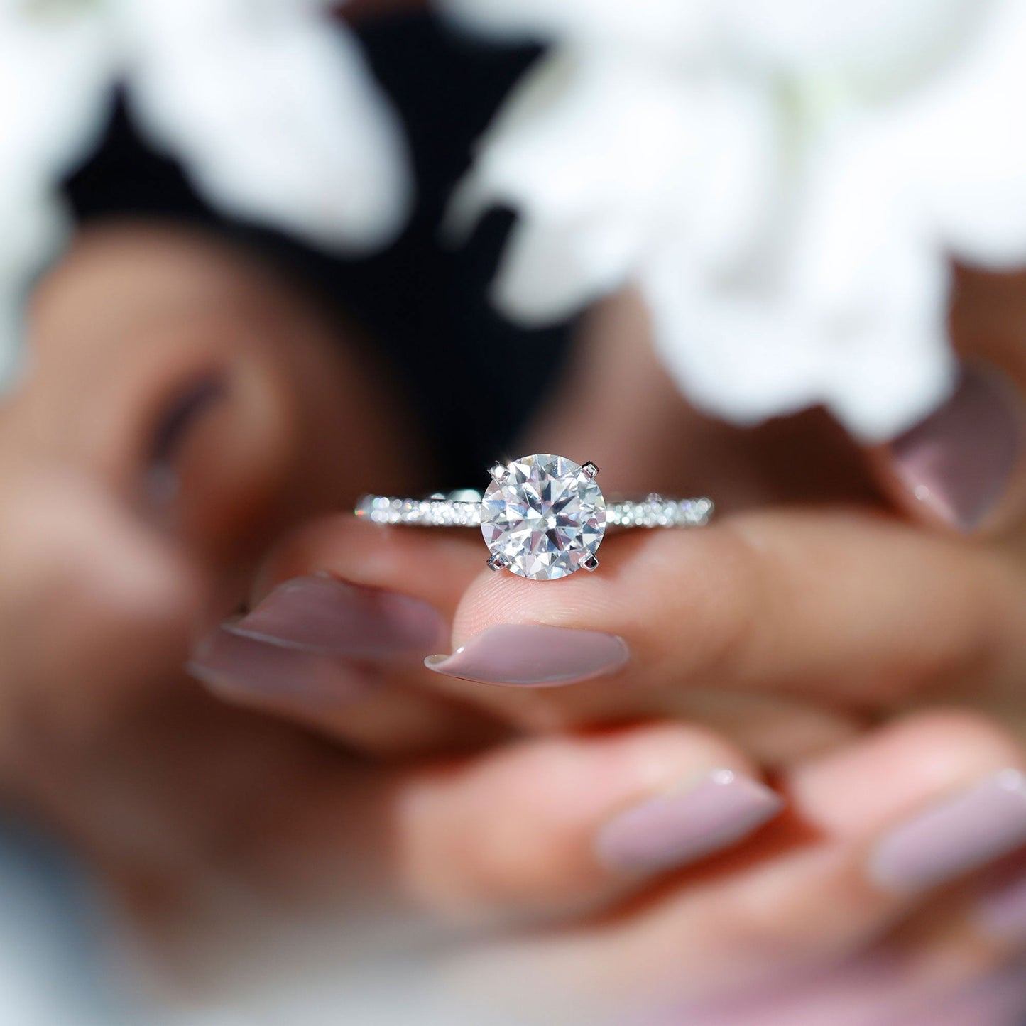 Certified 3 Carat Lab Grown Solitaire Diamond Engagement Ring