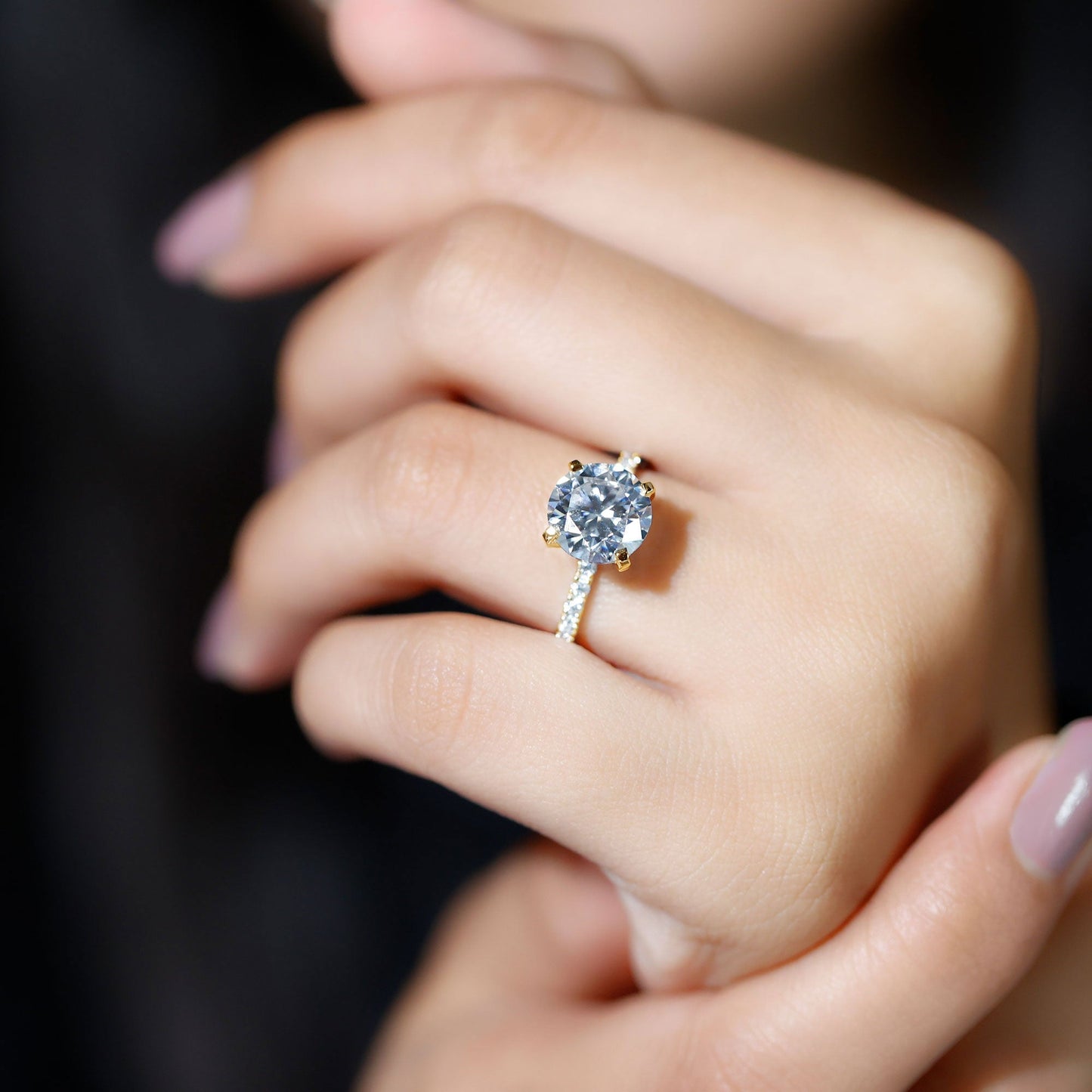 Certified 3 Carat Lab Grown Solitaire Diamond Engagement Ring