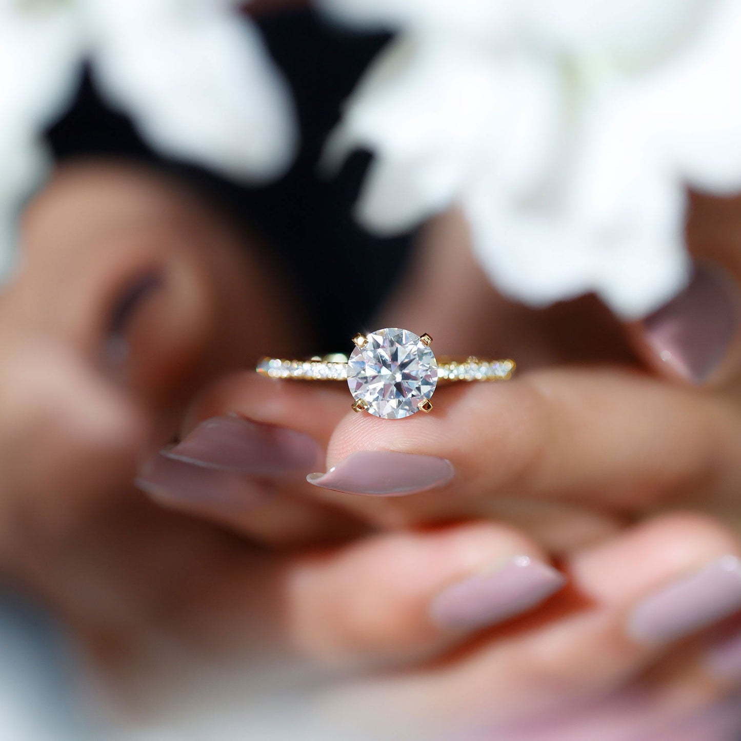 Certified 3 Carat Lab Grown Solitaire Diamond Engagement Ring