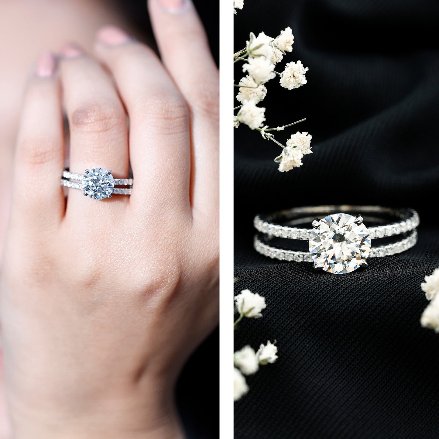 Lab Grown Diamond Wedding Ring Set with Certificate