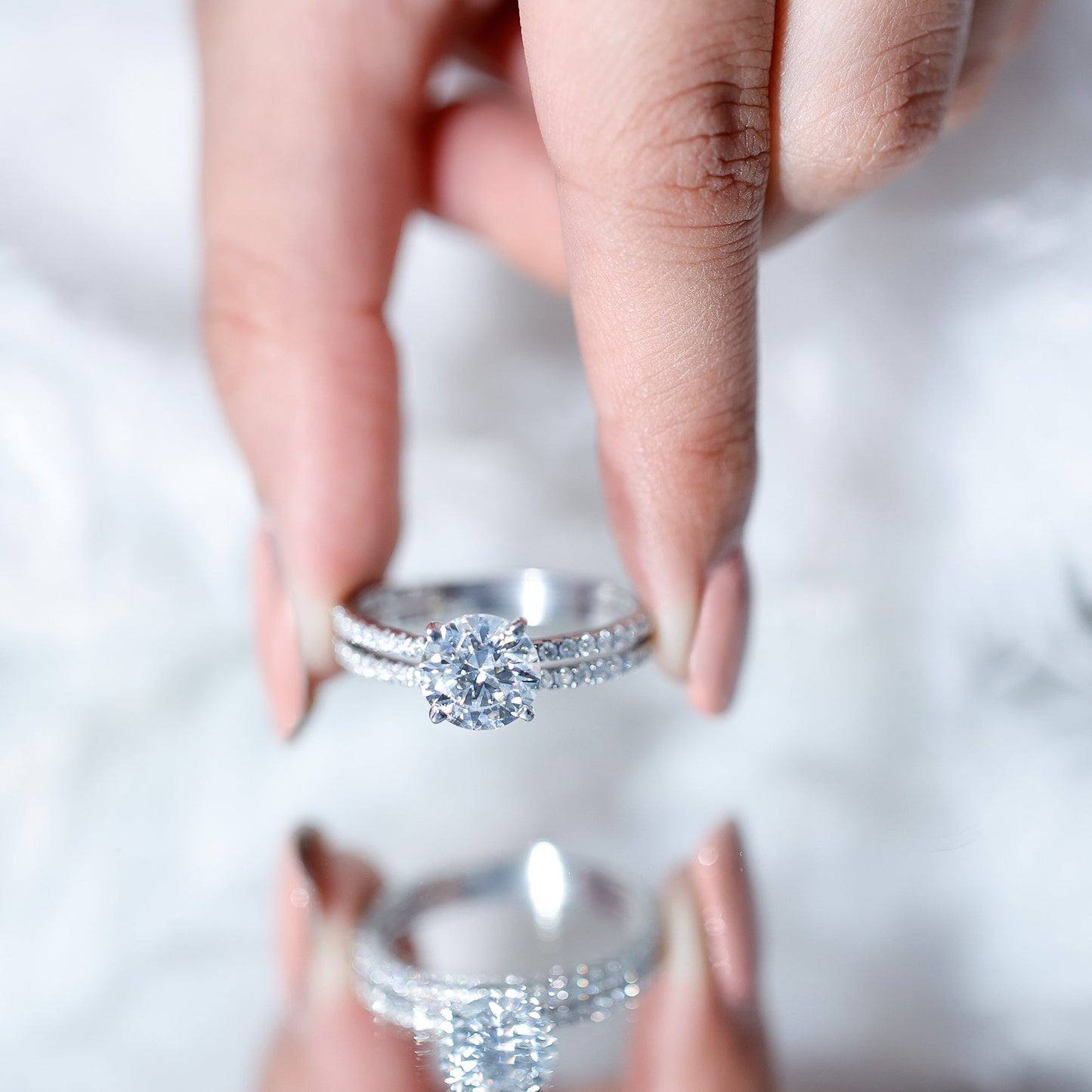 Lab Grown Diamond Wedding Ring Set with Certificate