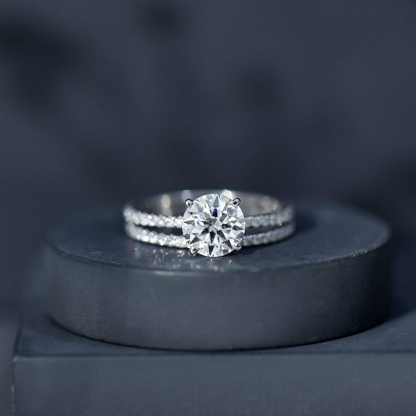 Lab Grown Diamond Wedding Ring Set with Certificate