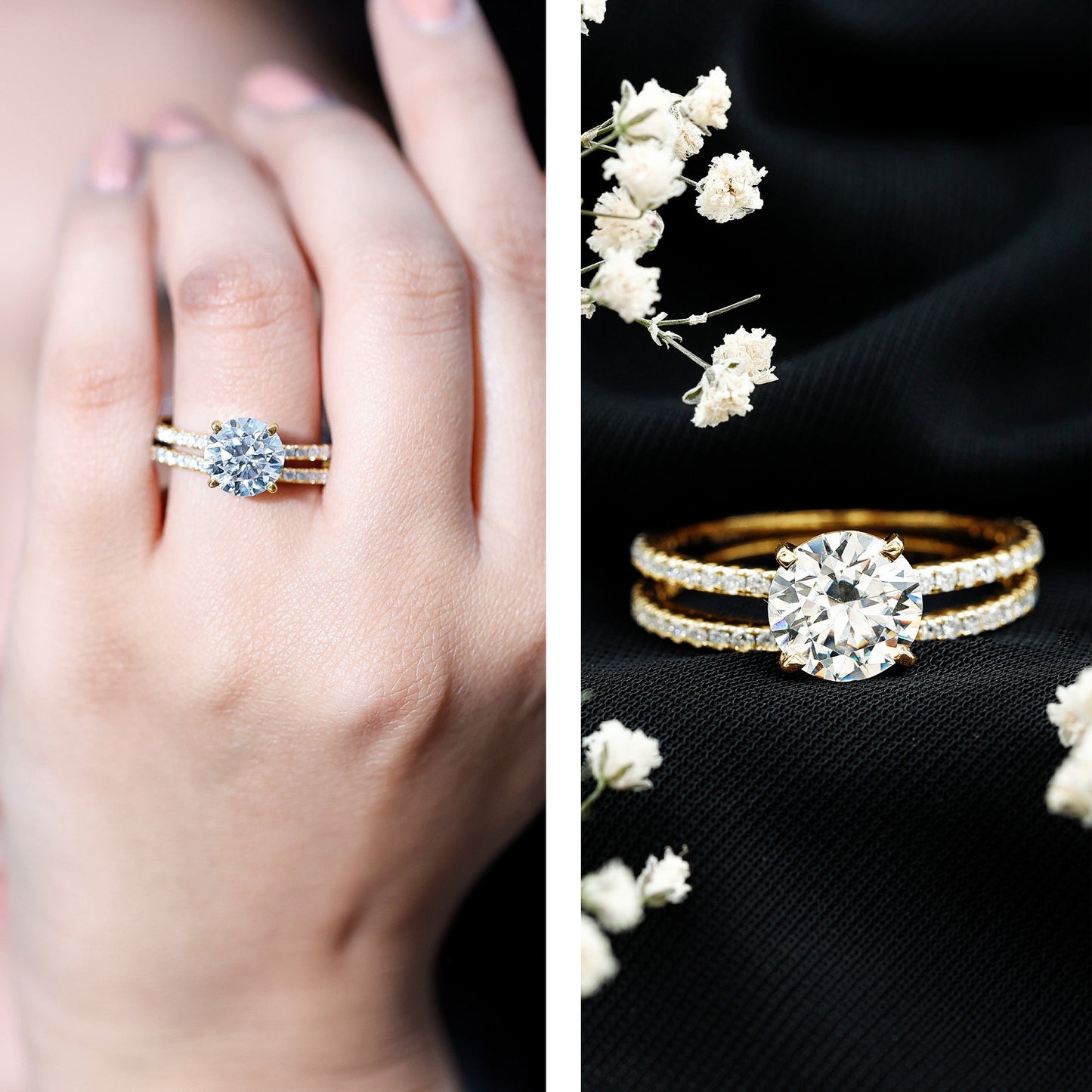 Lab Grown Diamond Wedding Ring Set with Certificate