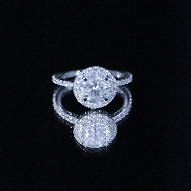 Certified Lab Grown Diamond Circle Engagement Ring With Halo