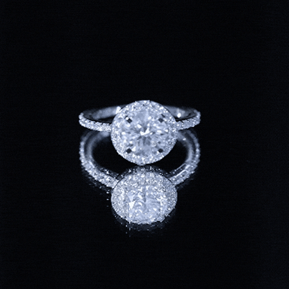 Certified Lab Grown Diamond Circle Engagement Ring With Halo