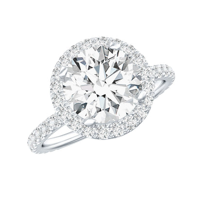 Certified Lab Grown Diamond Circle Engagement Ring With Halo