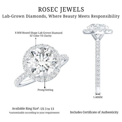 Certified Lab Grown Diamond Circle Engagement Ring With Halo
