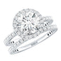 Lab Grown Diamond Halo Bridal Ring Set for Women