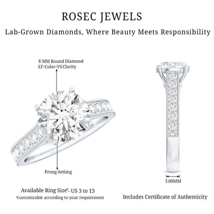 Certified Lab Grown Diamond 2 Carat Solitaire Engagement Ring