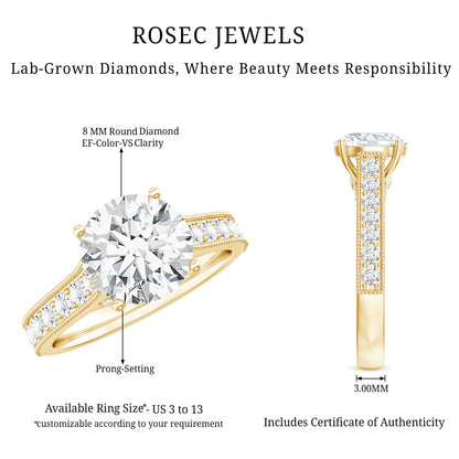 Certified Lab Grown Diamond 2 Carat Solitaire Engagement Ring