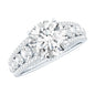 Lab Grown Diamond Statement Engagement Ring With Side Stones