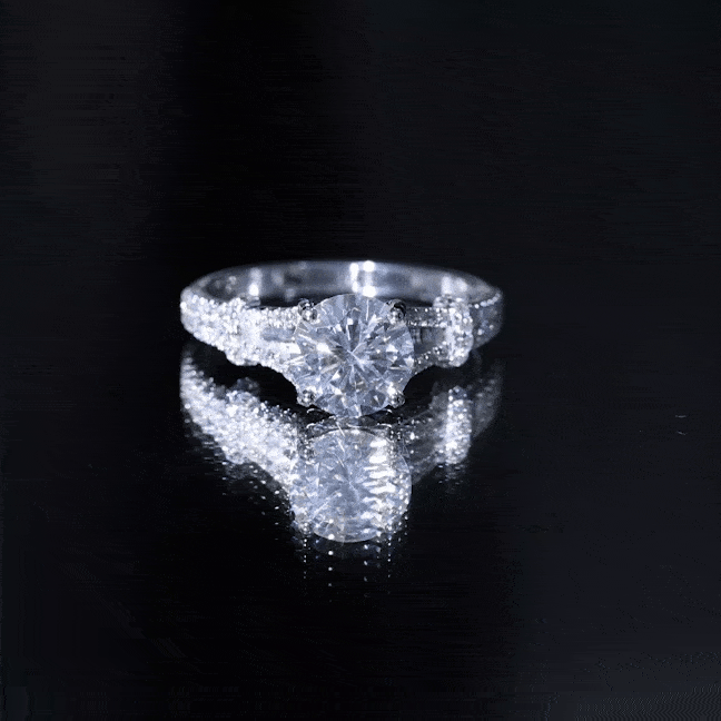 Certified Brilliant Cut Diamond Split Shank Engagement Ring