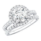 Certified Lab Grown Diamond Halo Ring With Wedding Band