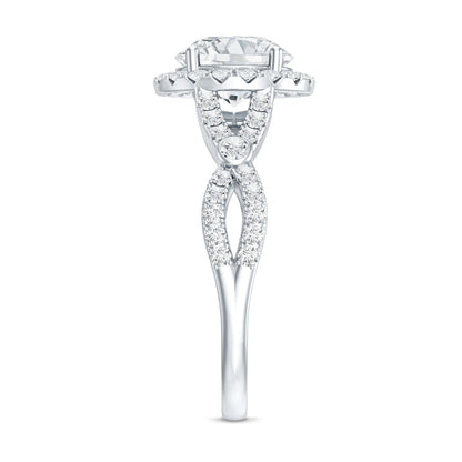 Lab Created Diamond Criss Cross Engagement Ring For Women