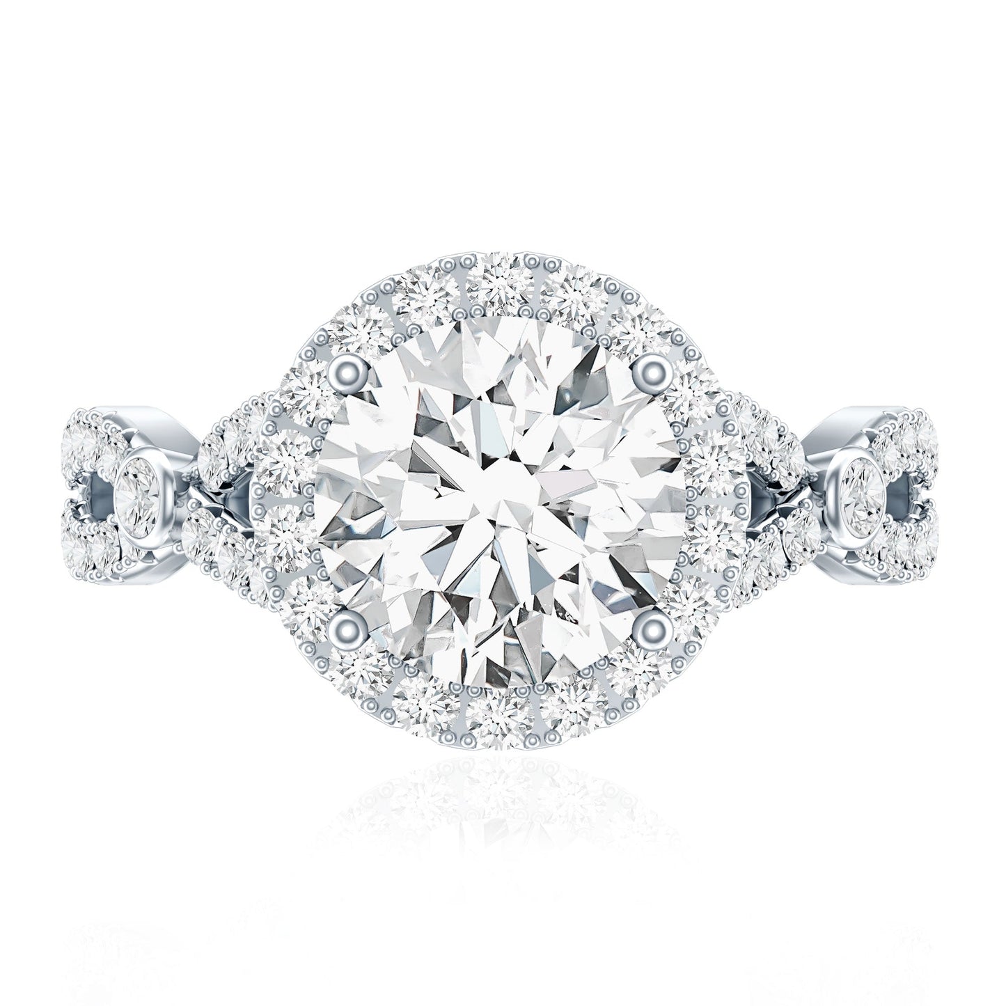 Lab Created Diamond Criss Cross Engagement Ring For Women