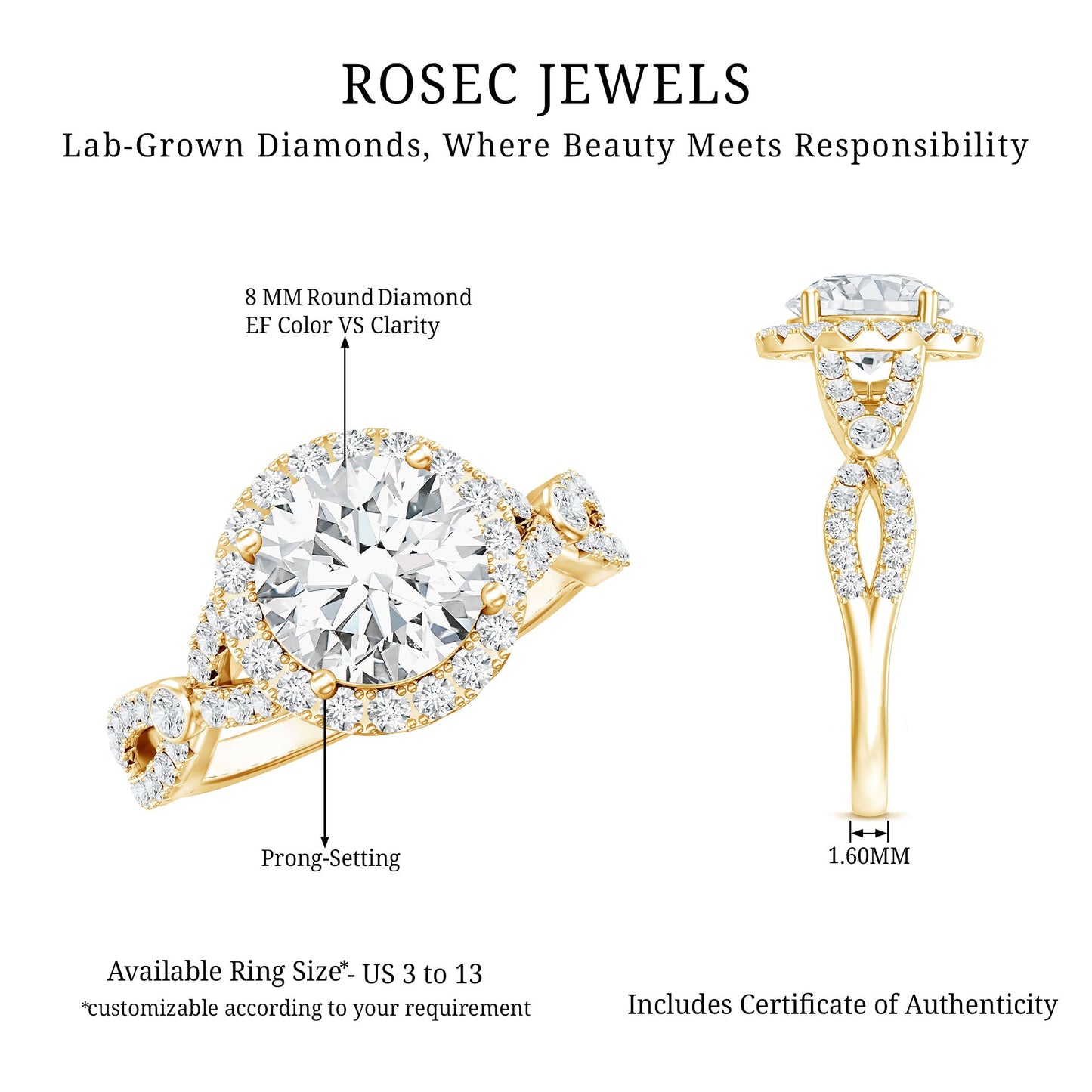 Lab Created Diamond Criss Cross Engagement Ring For Women