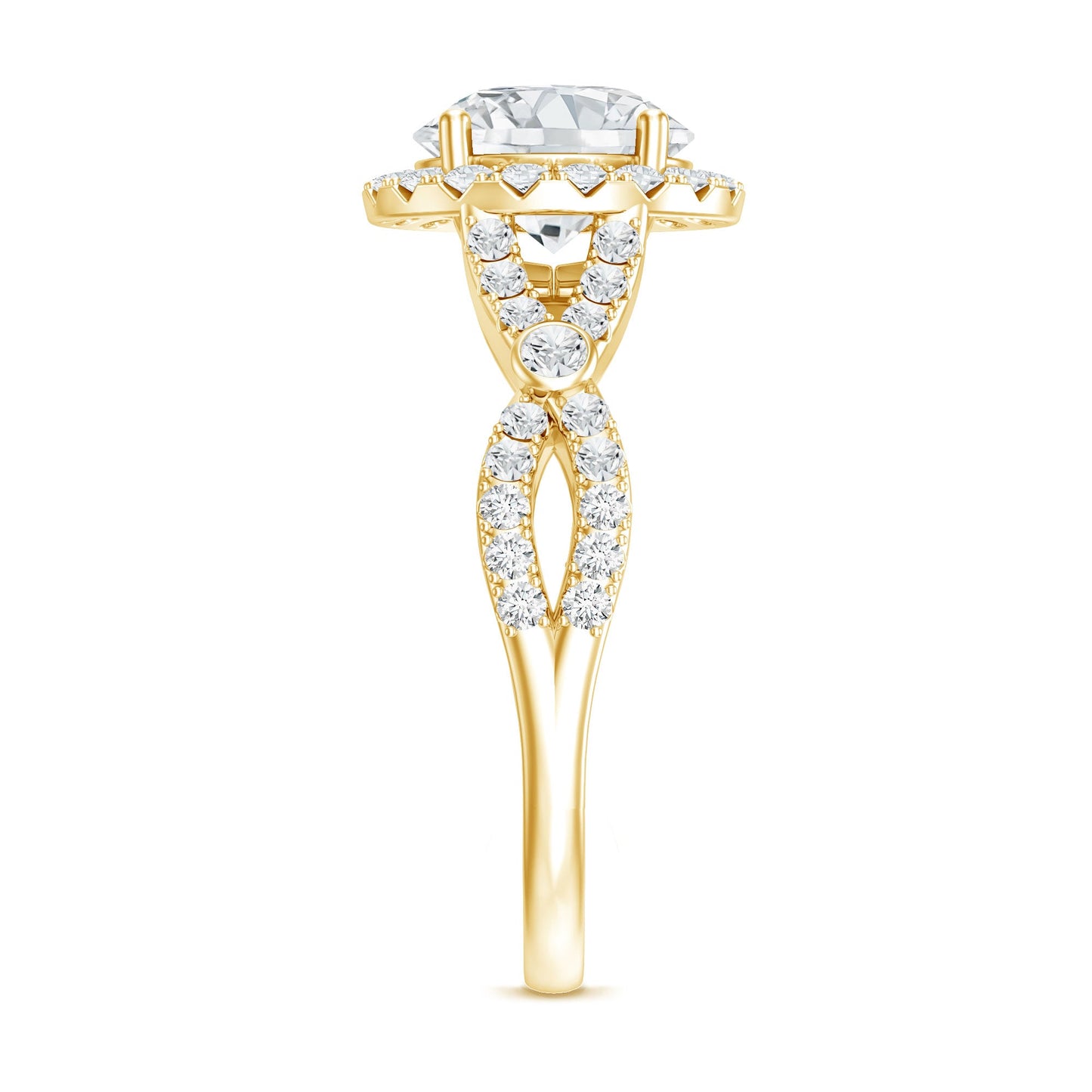 Lab Created Diamond Criss Cross Engagement Ring For Women