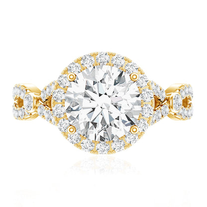 Lab Created Diamond Criss Cross Engagement Ring For Women