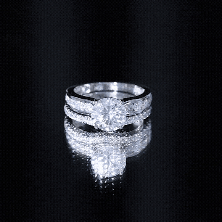 Certified Lab Diamond 2 Carat Round Engagement Ring with Enhancer