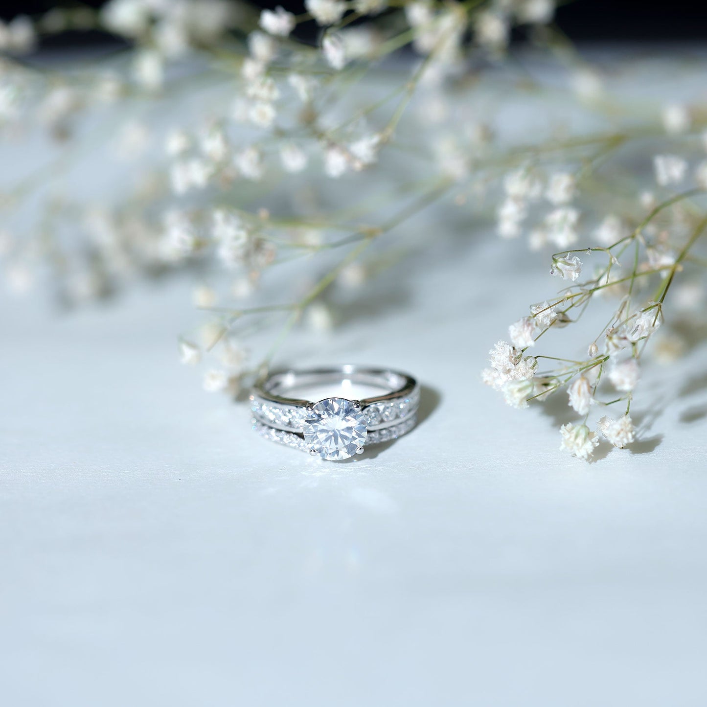 Certified Lab Diamond 2 Carat Round Engagement Ring with Enhancer