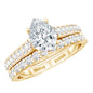 Pear Cut 1.3 Carat Lab Grown Diamond Marriage Ring Set for Women