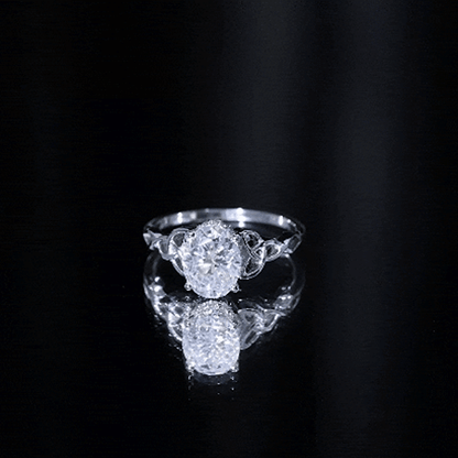 Oval Lab Grown Diamond Hidden Halo Engagement Ring