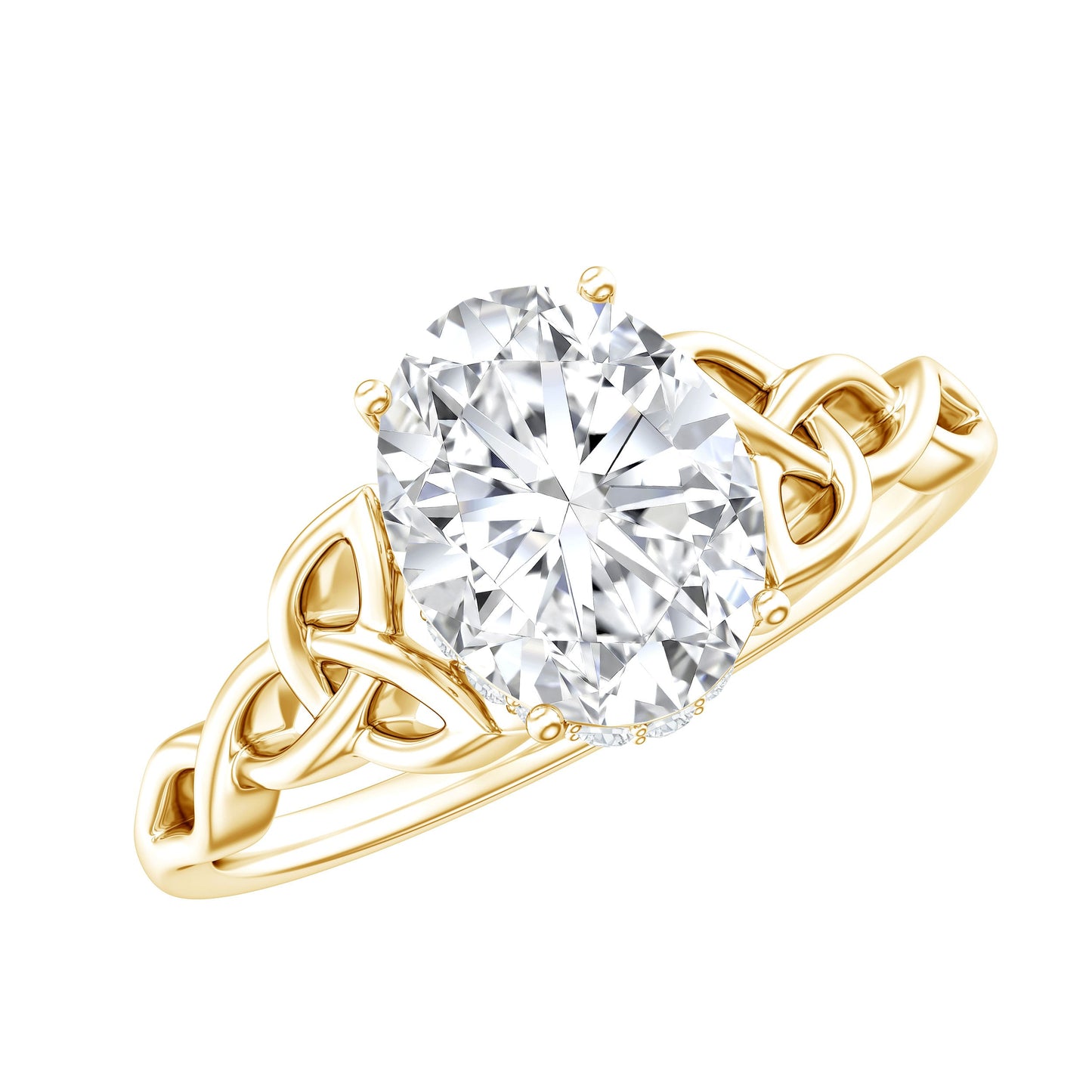 Oval Lab Grown Diamond Hidden Halo Engagement Ring