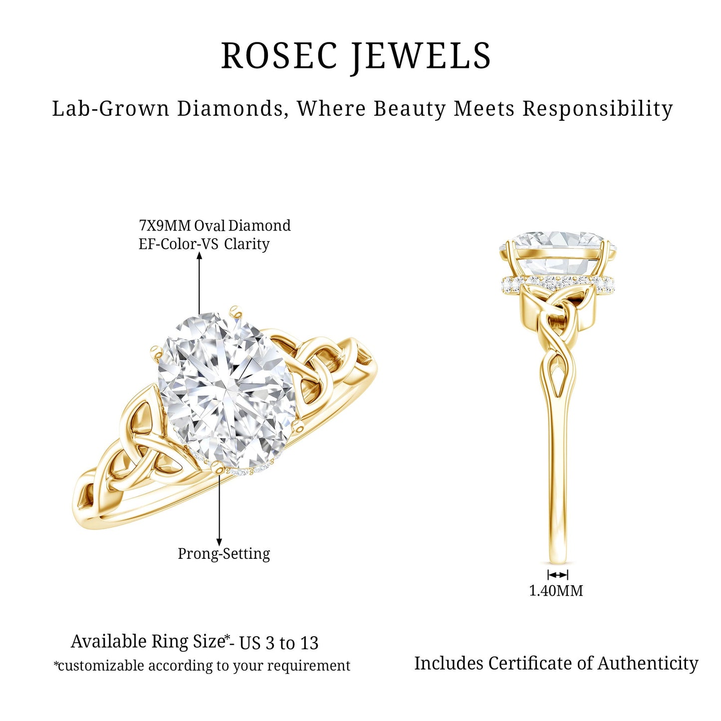 Oval Lab Grown Diamond Hidden Halo Engagement Ring