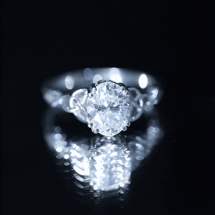 Women Lab Grown Diamond Celtic Knot Engagement Ring