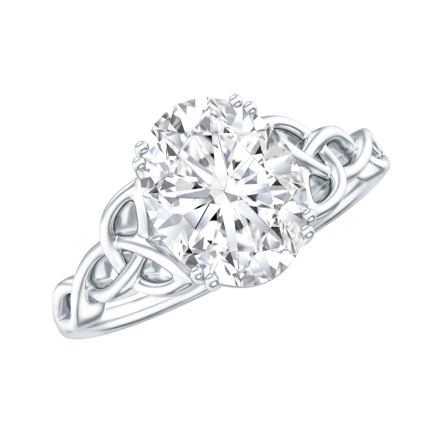 Women Lab Grown Diamond Celtic Knot Engagement Ring
