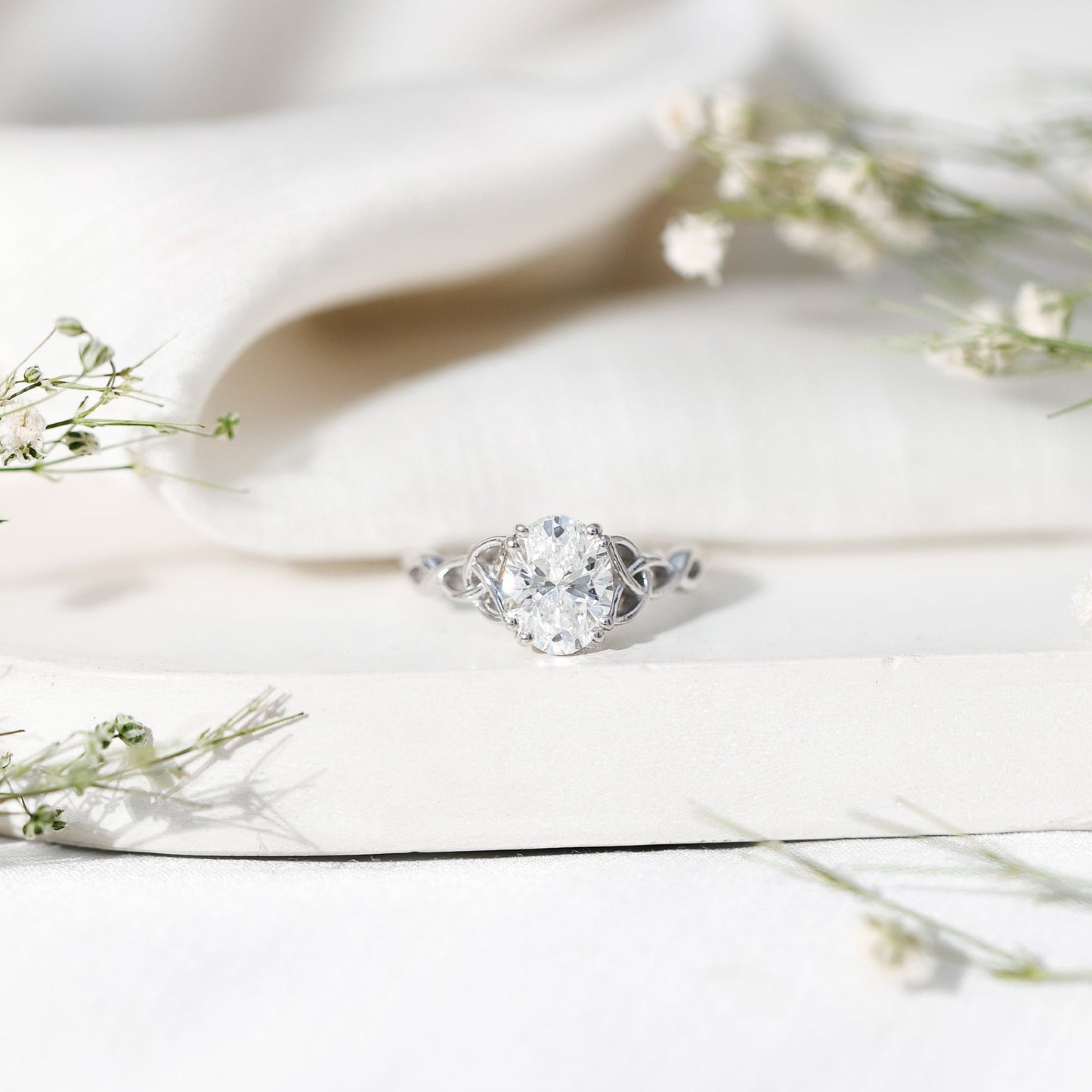 Women Lab Grown Diamond Celtic Knot Engagement Ring