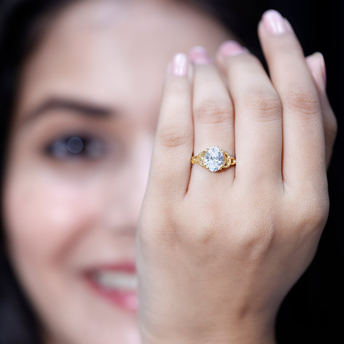 Women Lab Grown Diamond Celtic Knot Engagement Ring