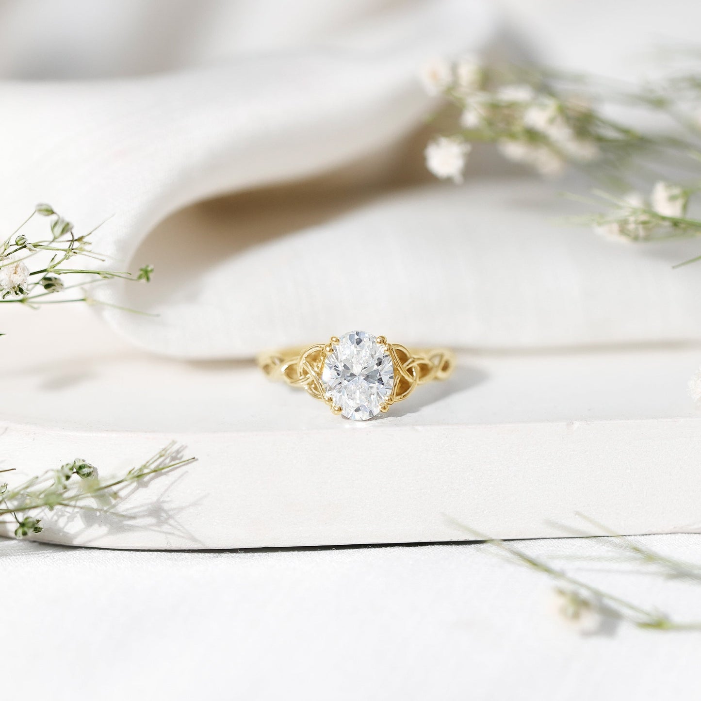 Women Lab Grown Diamond Celtic Knot Engagement Ring
