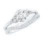 Certified Diamond Bridal Ring Set with Curved Band