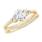 Certified Diamond Bridal Ring Set with Curved Band