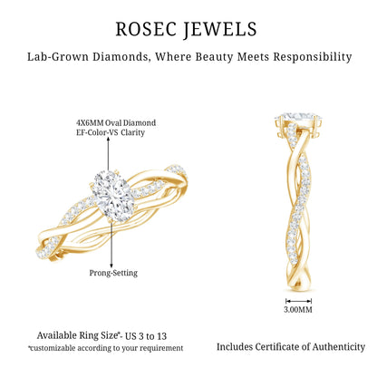 Lab Grown Diamond Promise Ring With Twisted Shank