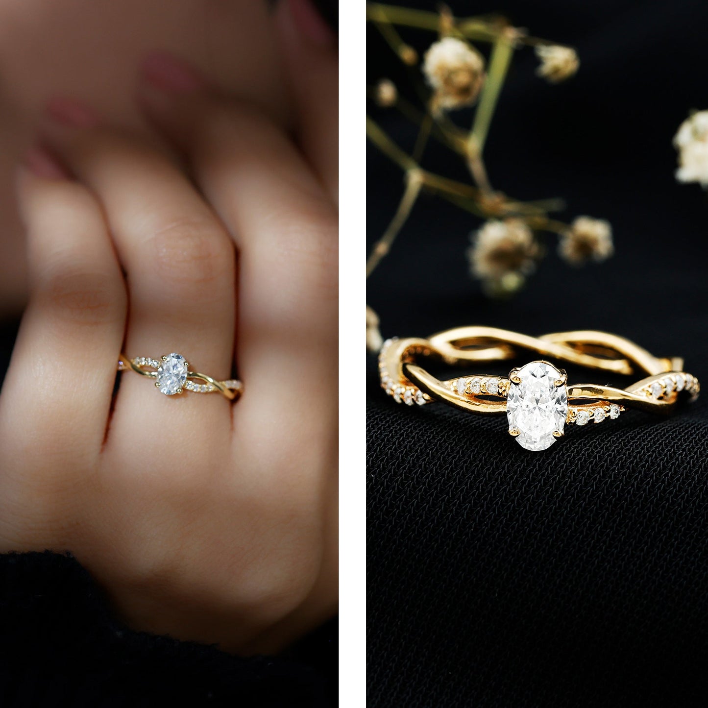 Lab Grown Diamond Promise Ring With Twisted Shank