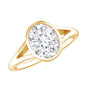 Bezel Set Oval Lab Created Diamond Solitaire Ring For Women