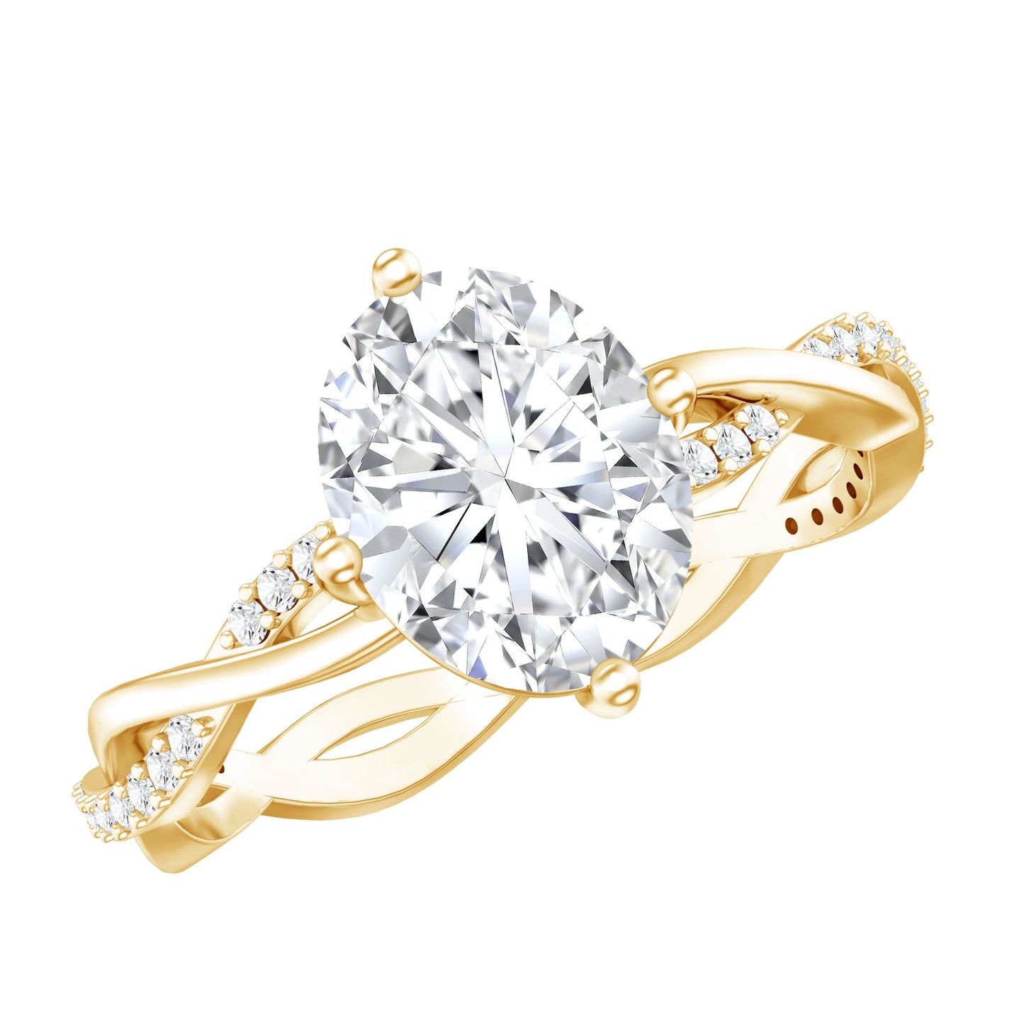 Lab Grown Diamond Oval Engagement Ring With Braided Style Band