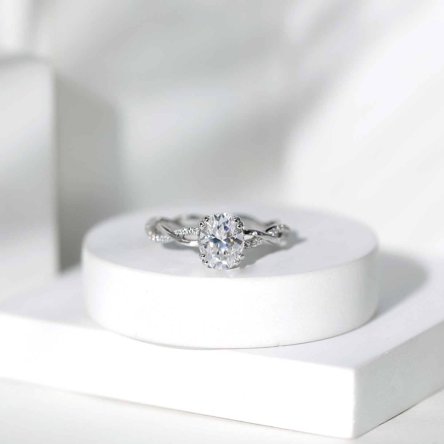 2 Carat Lab Grown Diamond Oblong Engagement Ring