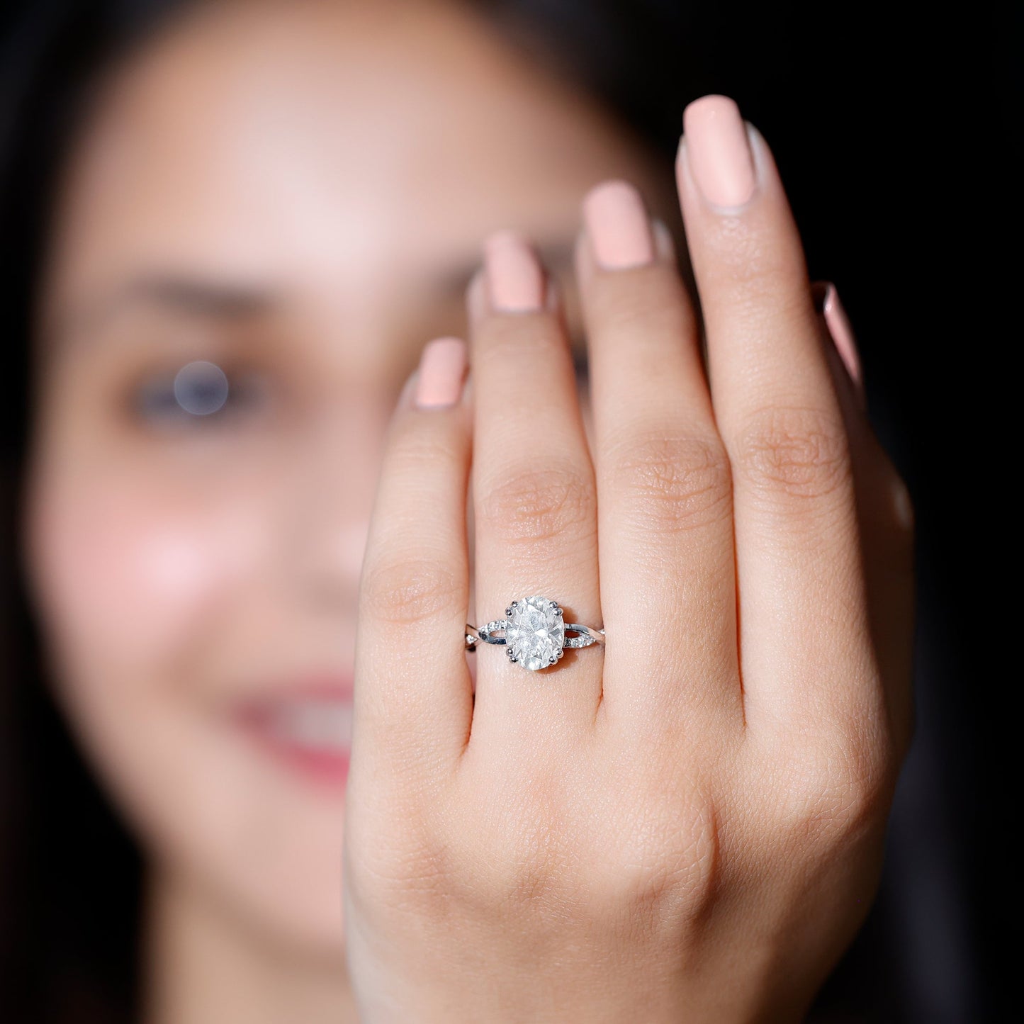 2 Carat Lab Grown Diamond Oblong Engagement Ring