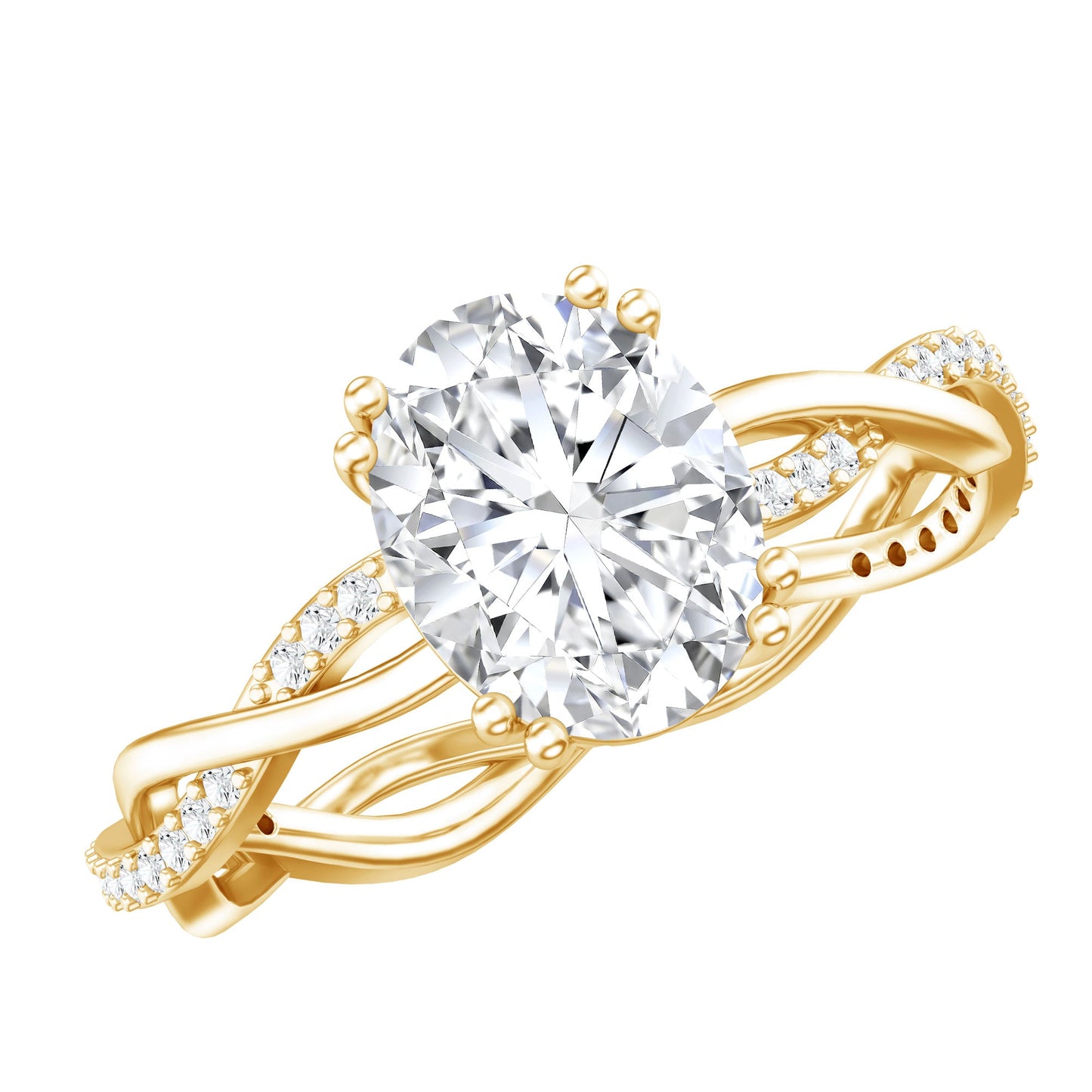 2 Carat Lab Grown Diamond Oblong Engagement Ring