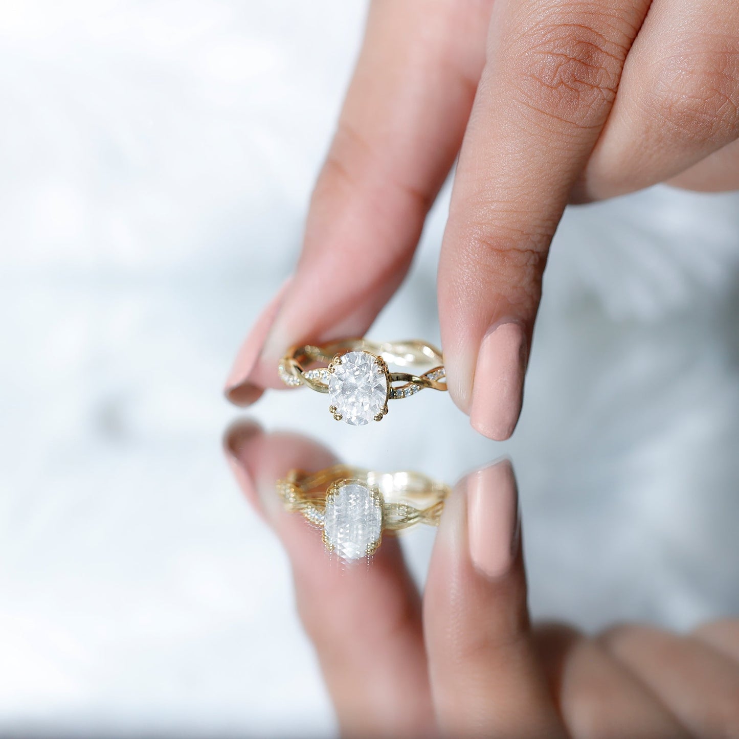 2 Carat Lab Grown Diamond Oblong Engagement Ring