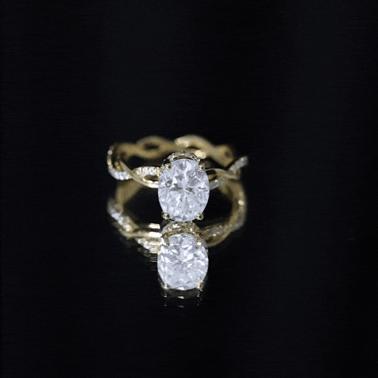 Lab Grown Diamond Oval Engagement Ring with Braided Shank