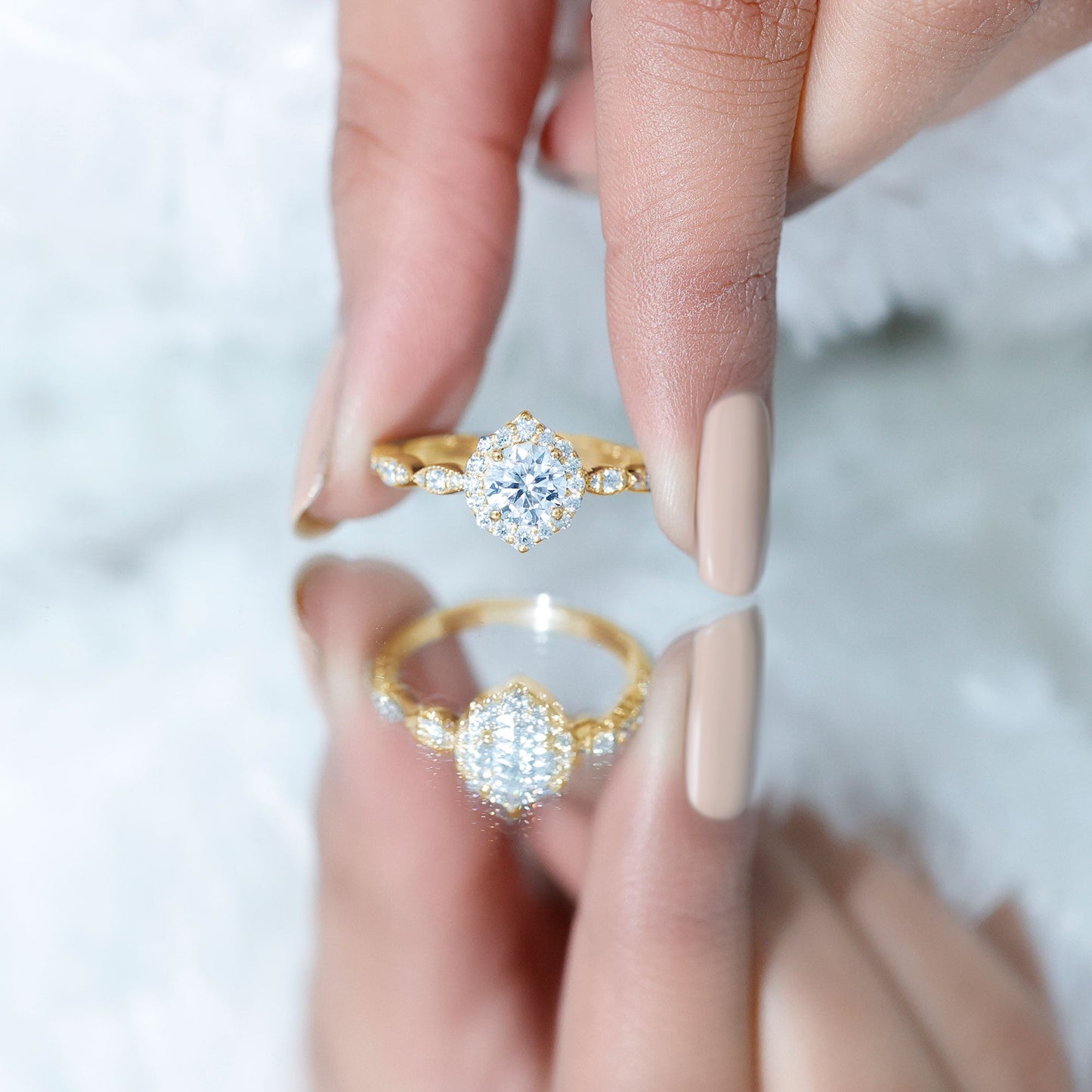 Brilliant Cut Lab Grown Diamond Vintage Solitaire Ring